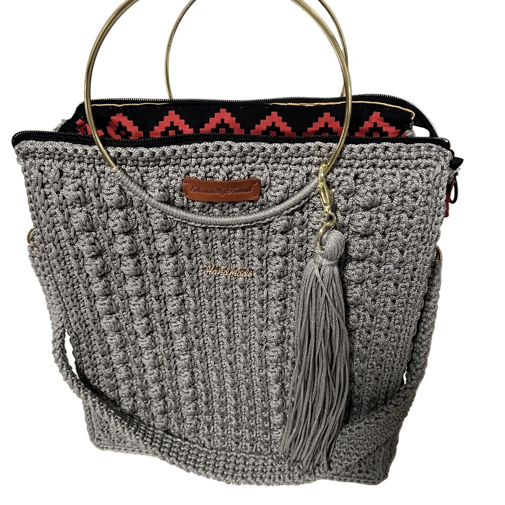 African Handmade Trapezoid Shoulder Handbag